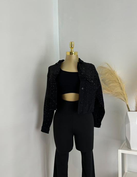 Black Bling Denim Jacket