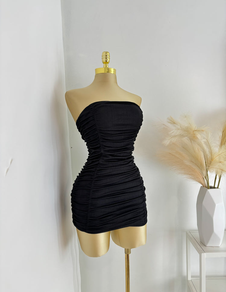 Strapless Ruched Mini Dress