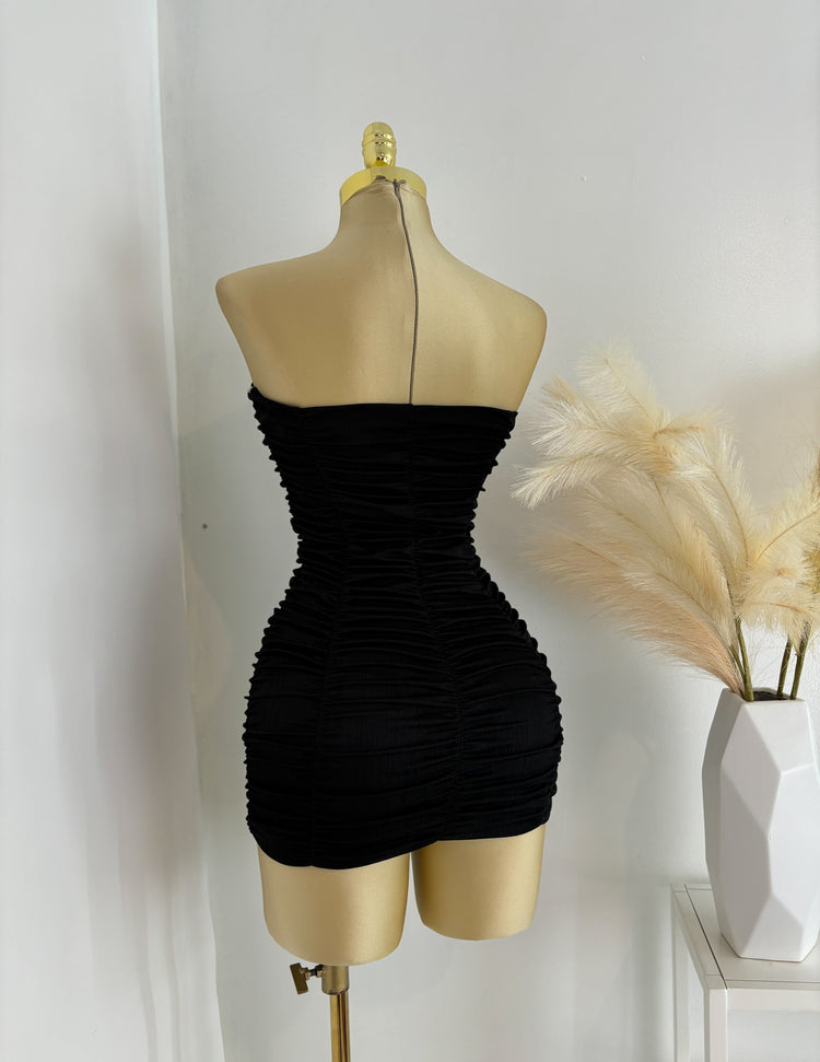 Strapless Ruched Mini Dress