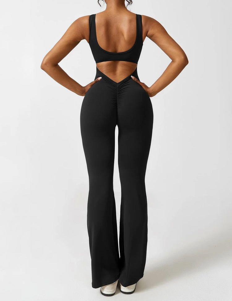 Flare Jumpsuit In the Color Black