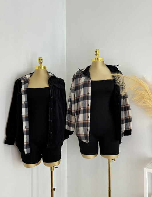 Pretty In Black Reversible Flannel Jacket