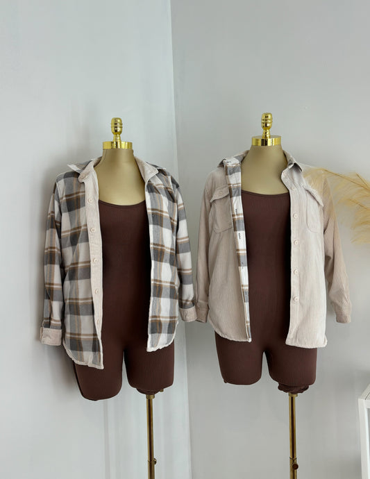 Pretty In Creme  Reversible Flannel Jacket