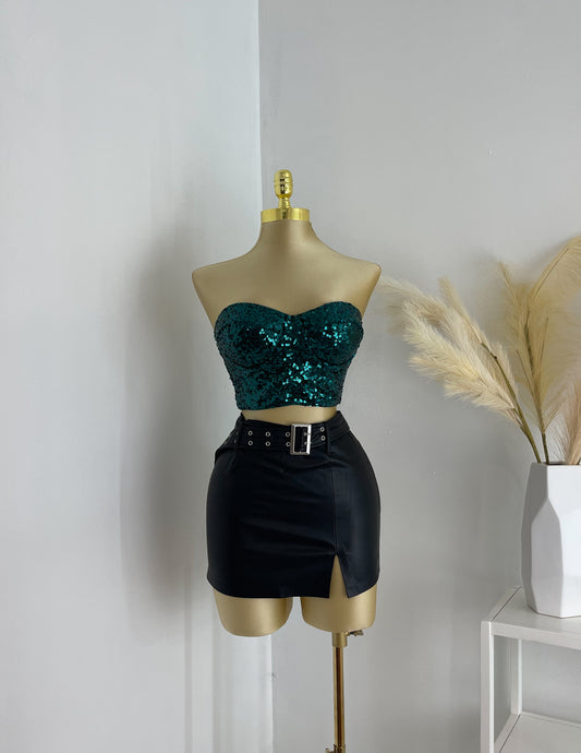 Sparkly Sequin Top Emerald